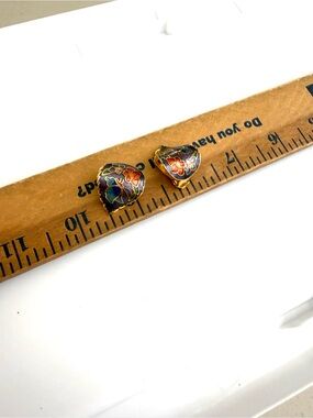 Vintage Enamel ClipOn Earrings